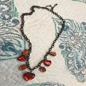 Red Heart Crystal Pendant Necklace - Women Jewelry Necklace